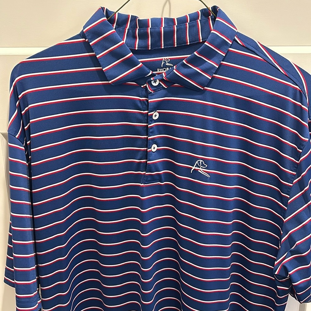 XXL RhoBack Golf Shirt. Old Glory Design.